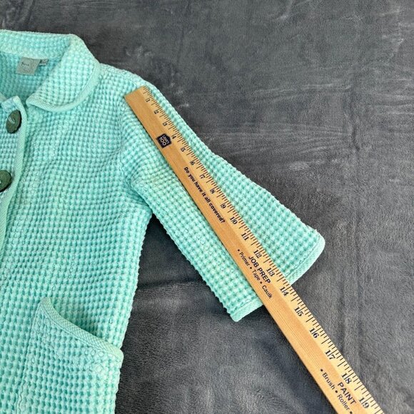 Focus Lagenlook Waffle tecture Jacket blouse top Pockets Buttons SZ Small Fairy - Picture 5 of 10
